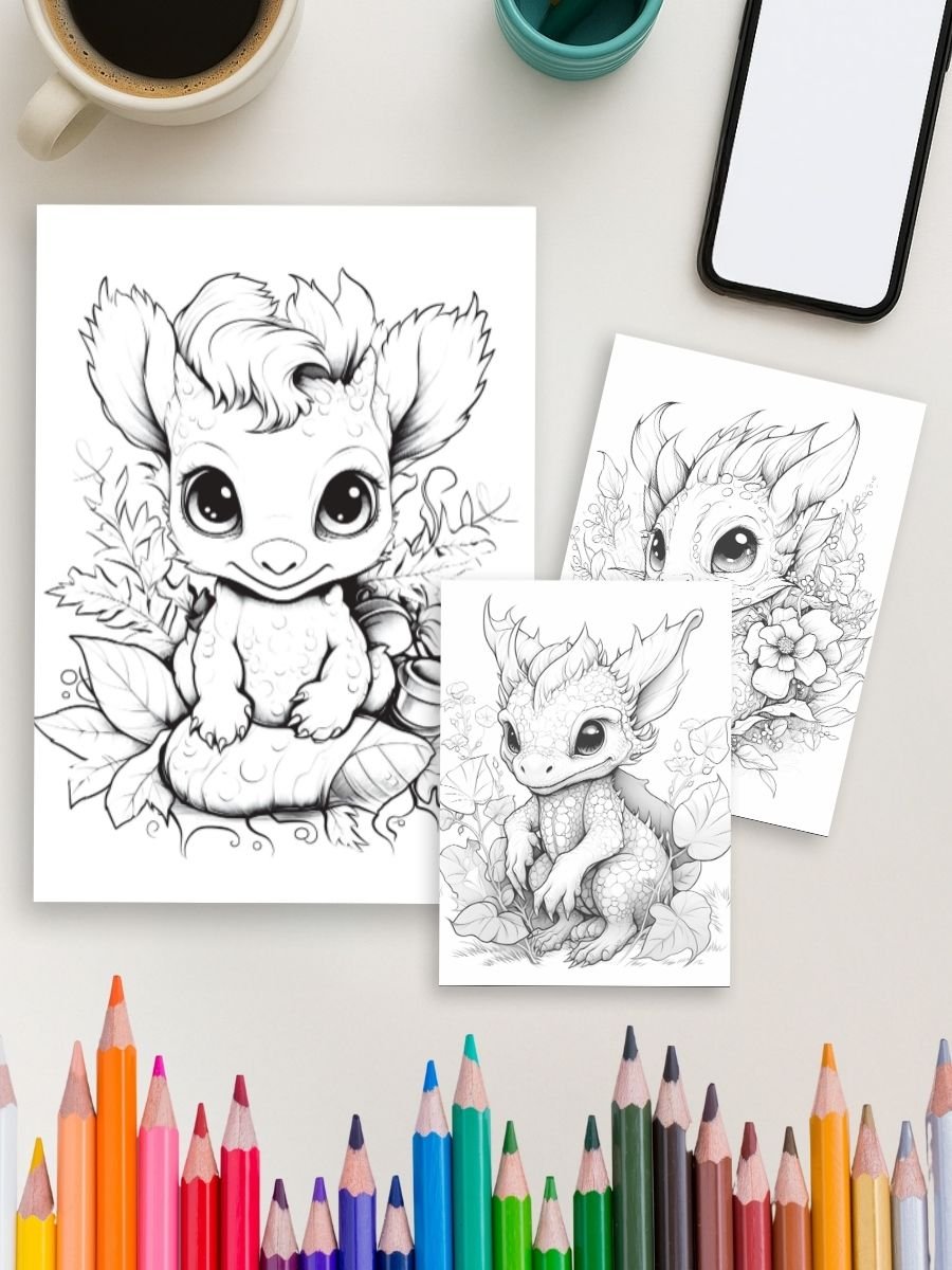 Fire & Flight – 50 Dragon Coloring Pages - Image 4